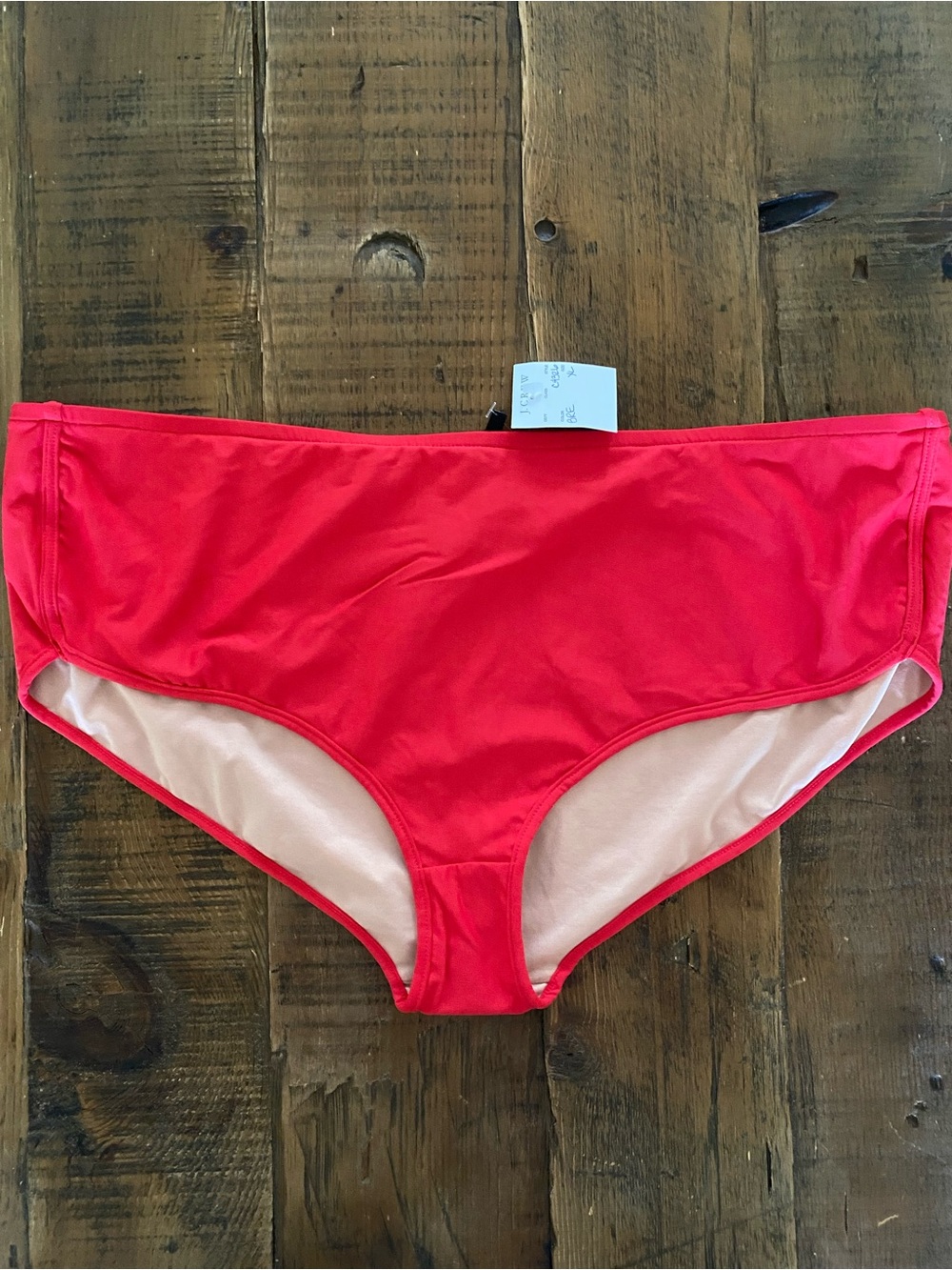 J Crew Women’s Boy Short Bikini Bottom Red NEW XL